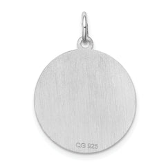 Sterling Silver 925 Weimaraner Charm with Rhodium Plating and Engravable Back