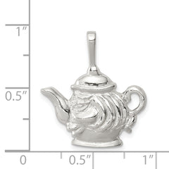 Sterling Silver 925 Teapot Charm with Polished Anti-Tarnish Finish