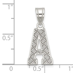 Sterling Silver Rhodium-Plated Letter A Pendant 925 Solid Sophisticated Design