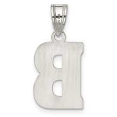 Sophia Jewelers Sterling Silver Rhodium-Plated Letter B Initial Pendant Elegant and Solid Design