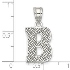Sophia Jewelers Sterling Silver Rhodium-Plated Letter B Initial Pendant Elegant and Solid Design