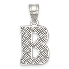 Sterling Silver Rhodium-plated Letter B Initial Pendant