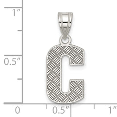 Sophia Jewelers Sterling Silver Rhodium-Plated Letter C Pendant Elegant, Casted Design