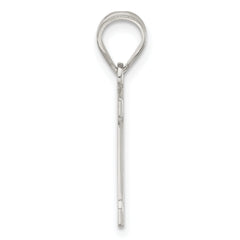 Sterling Silver 925 Letter D Pendant with Rhodium-Plated Solid Cast Design