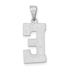 Sterling Silver 925 Letter E Pendant with Rhodium Plating Solid and Elegant