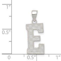Sterling Silver 925 Letter E Pendant with Rhodium Plating Solid and Elegant