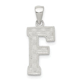 Sterling Silver Rhodium-plated Letter F Initial Pendant