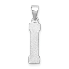 Sterling Silver 925 Initial I Pendant with Rhodium Finish Elegant and Solid Design