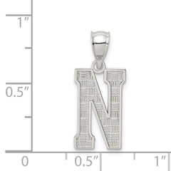 Sophia Jewelers 925 Sterling Silver Rhodium-Plated N Initial Pendant Casted Solid