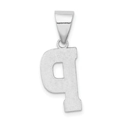 Sterling Silver 925 Rhodium-Plated Initial P Pendant Elegant Solid Design