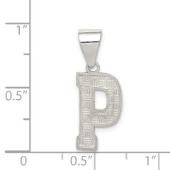 Sterling Silver 925 Rhodium-Plated Initial P Pendant Elegant Solid Design