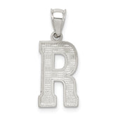 Sterling Silver Rhodium-plated Letter R Initial Pendant