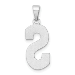 Sterling Silver 925 Initial S Pendant with Rhodium-Plated Finish Solid, Cast