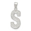Sterling Silver Rhodium-plated Letter S Initial Pendant