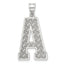 Letter a Initial Pendant in Sterling Silver, 35mm - Sophia Jewelers