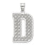 Letter D Initial Pendant in Sterling Silver, 35mm - Sophia Jewelers