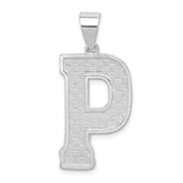 Sterling Silver Rhodium-plated Letter P Initial Pendant