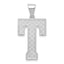 Sterling Silver Rhodium-plated Letter T Initial Pendant