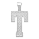 Sterling Silver Rhodium-plated Letter T Initial Pendant