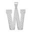 Sterling Silver Rhodium-plated Letter W Initial Pendant