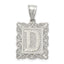 Letter D Initial Pendant in Sterling Silver, 30mm Diamond-Cut - Sophia Jewelers
