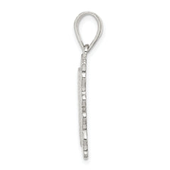 Sterling Silver 925 Diamond-Cut Letter K Initial Pendant with Anti-Tarnish Finish