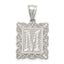 Letter M Initial Pendant in Sterling Silver, 30mm Diamond-Cut - Sophia Jewelers