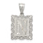 Letter N Initial Pendant in Sterling Silver, 30mm Diamond-Cut - Sophia Jewelers