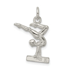 Sterling Silver 925 Gymnast Charm with Polished 3D Design Anti-Tarnish Finish