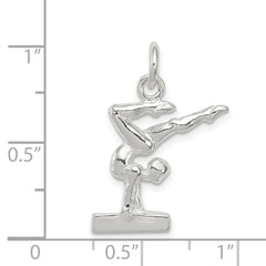 Sterling Silver 925 Gymnast Charm with Polished 3D Design Anti-Tarnish Finish