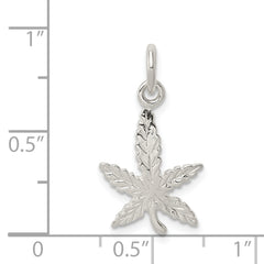 Sterling Silver 925 Leaf Charm with Anti-Tarnish Finish Cast Design