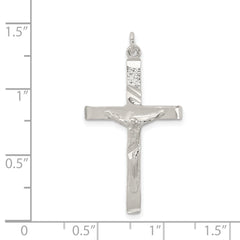 Sterling Silver 925 Crucifix Pendant with Polished Finish and Anti-Tarnish Coating