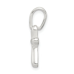 Sterling Silver 925 Freeform Cross Charm with Polished Anti-Tarnish Finish