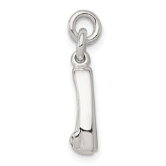 Sterling Silver 925 Ballet Slippers Charm with Polished Anti-Tarnish Finish