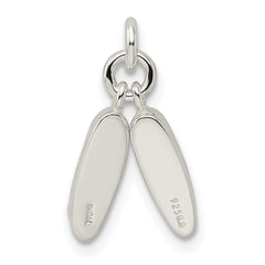 Sterling Silver 925 Ballet Slippers Charm with Polished Anti-Tarnish Finish
