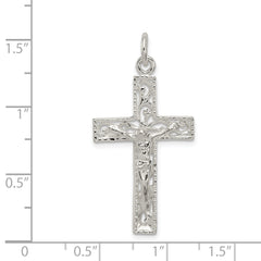 Sterling Silver 925 Crucifix Pendant with Polished Anti-Tarnish Finish