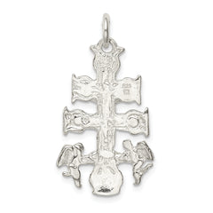 Sterling Silver 925 Cara Vaca Crucifix Pendant with Polished Finish and Anti-Tarnish