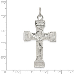Sterling Silver 925 Latin Crucifix Pendant with Polished Anti-Tarnish Finish