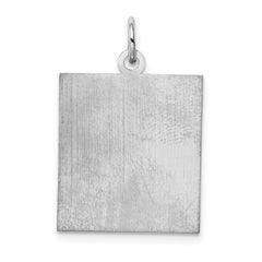 Sterling Silver Rhodium-Plated Bingo Card Engravable Polished Pendant by Sophia Jewelers