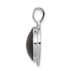 Sterling Silver 925 Onyx Pendant with Rhodium Plated Polished Finish