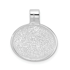 Sterling Silver 925 Onyx Pendant with Rhodium Plated Polished Finish