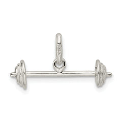 Sterling Silver 925 Barbell Charm with Polished Anti-Tarnish Finish