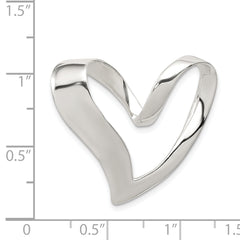 Sterling Silver 925 Heart Pendant with Polished Anti-Tarnish Finish
