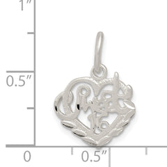 Sterling Silver 925 Sweet 16 Charm with Polished Anti-Tarnish Finish
