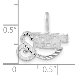 Sterling Silver 925 Charm with Brushed & Diamond-Cut Finish Women's Special