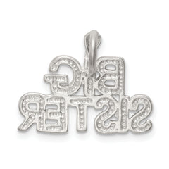 Sterling Silver Big Sister Charm with Anti-Tarnish Polished Finish