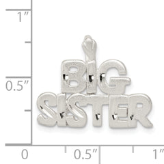 Sterling Silver Big Sister Charm with Anti-Tarnish Polished Finish