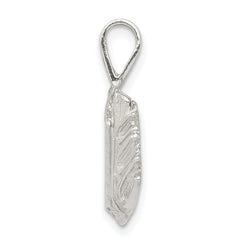 Sterling Silver 925 Book Charm with Quill, Anti-Tarnish, Solid Design