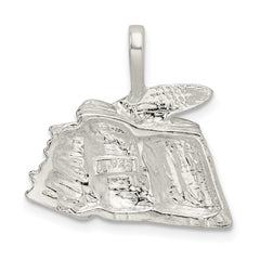 Sterling Silver 925 Book Charm with Quill, Anti-Tarnish, Solid Design