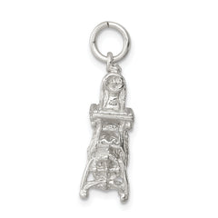 Sterling Silver 925 Sewing Machine Charm with Polished 3D Design and Anti-Tarnish Finish